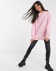 Розовый свитшот с эффектом кислотной стирки Bershka
