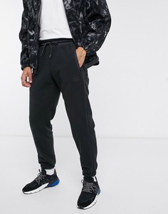 Черные флисовые джоггеры со светоотражающей отделкой adidas originals-Черный
