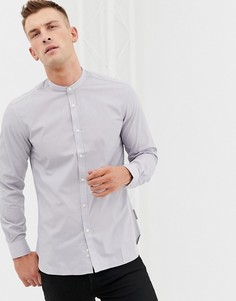 Однотонная узкая рубашка с воротником на пуговице French Connection-Серый