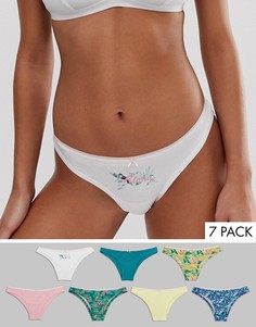 Набор из 7 хлопковых бразильских трусов Womensecret-Мульти Womensecret