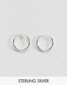 Серебряные серьги-кольца 12 мм ASOS DESIGN-Серебряный