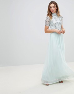 Декорированное платье макси Frock And Frill Premium-Синий