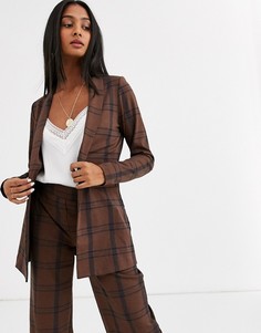 Длинный пиджак в клетку Ichi-Многоцветный