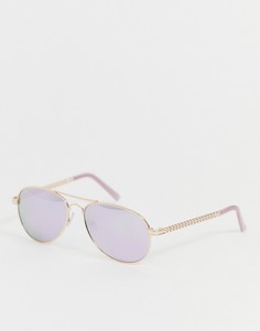 Сиреневые солнцезащитные очки-авиаторы River Island-Фиолетовый