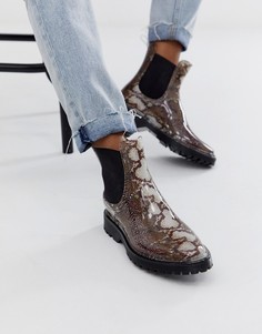 Непромокаемые ботинки челси со змеиным принтом ASOS DESIGN - Gentle-Мульти