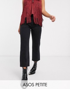 Черные прямые джинсы с завышенной талией ASOS DESIGN Petite-Черный