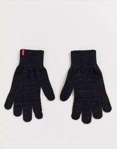 Темно-серые перчатки для сенсорных гаджетов Levis-Серый