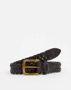 Коричневый кожаный ремень Polo Ralph Lauren