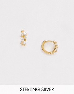 Серебряные серьги-кольца в стиле хагги с позолотой 18 карат Astrid & Miyu