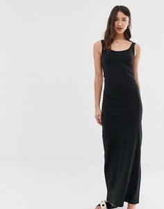 Черное трикотажное платье макси Vero Moda Tall-Черный
