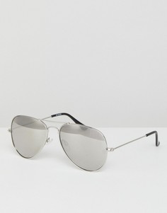 Солнцезащитные очки-авиаторы с зеркальными стеклами ASOS DESIGN-Серебряный