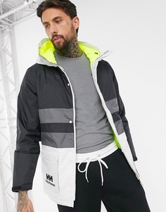 Черный дождевик с белыми вставками Helly Hansen