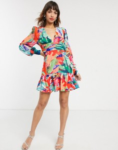 Платье мини с длинными рукавами Vestire-Многоцветный