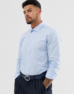 Приталенная поплиновая рубашка Harry Brown-Голубой