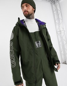 Зеленая куртка в стиле милитари Adidas Snowboarding-Зеленый