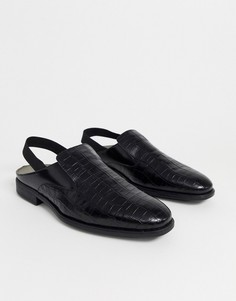 Кожаные туфли с ремешком через пятку Bolongaro Trevor-Черный