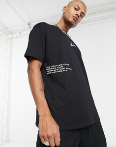 Черная oversize-футболка с логотипом The Couture Club-Черный