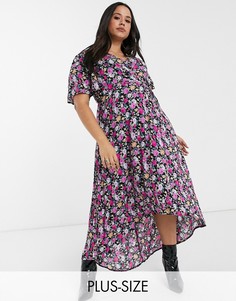 Платье с запахом и цветочным принтом Missguided Plus-Мульти