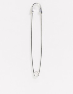 Серебристая брошь в виде английской булавки ASOS DESIGN-Серебряный