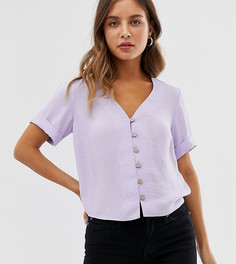 Сиреневая короткая рубашка с короткими рукавами New Look-Фиолетовый