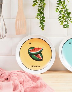 Тарелка с изображением арбуза Kitsch Kitchen-Мульти