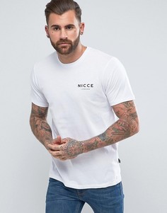 Белая футболка с логотипом на груди Nicce-Белый