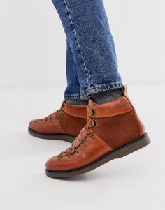 Кожаные коричневые ботинки H by Hudson Calverston-Светло-коричневый