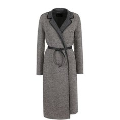 Пальто и плащи Loro Piana Шерстяное пальто с кожаным поясом Loro Piana