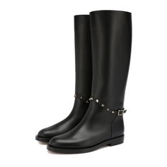 Сапоги до колена Valentino Кожаные сапоги Valentino Garavani Rockstud Valentino