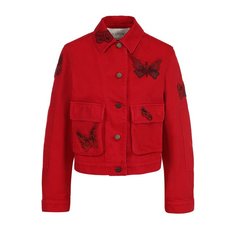 Куртки Valentino Укороченная джинсовая куртка с отделкой в виде бабочек Valentino