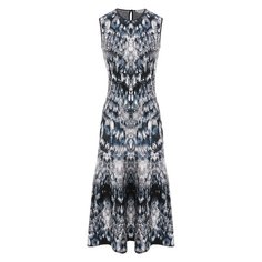 Платье из смеси шелка и вискозы Alexander McQueen