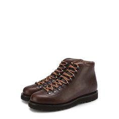Ботинки Brunello Cucinelli Высокие кожаные ботинки на шнуровке Brunello Cucinelli