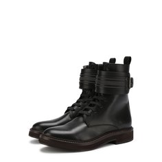 Высокие кожаные ботинки на шнуровке Brunello Cucinelli