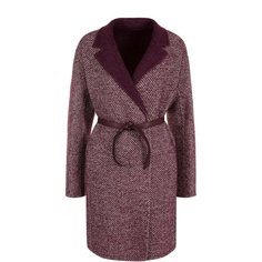 Пальто и плащи Loro Piana Шерстяное пальто с кожаным поясом Loro Piana
