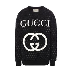 Свитеры Gucci Хлопковый пуловер с логотипом бренда Gucci