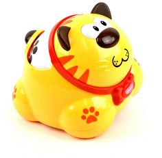 Развивающая игрушка ZHORYA Каталка-погремушка кот Мой пузатик (желтый)