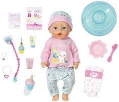Игрушка Zapf Creation BABY born Кукла Интерактивная Чистим зубки, 43 см (розовый, синий)