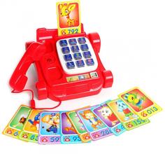 Развивающая игрушка ZHORYA Музыкальный телефон с карточками (красный)