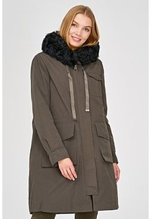 Утепленное пальто с отделкой мехом каракуля Acasta