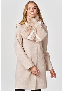 Пальто с шарфом из меха кролика Acasta