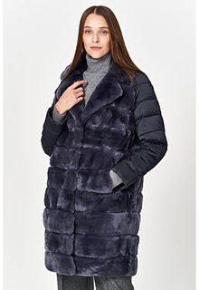 Комбинированная шуба из меха кролика Virtuale Fur Collection