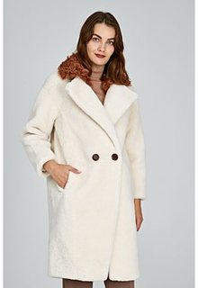 Шуба из овчины с отделкой овчиной калган Virtuale Fur Collection