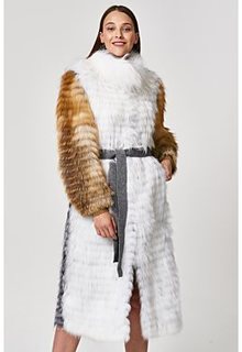 Облегченная шуба из меха лисы и енота Virtuale Fur Collection