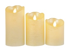 Светодиодная свеча Kaemingk Живое пламя 3шт Pearl 480012