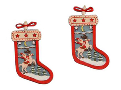 Елочное украшение Breitner Санта в носочке 8cm XY6382