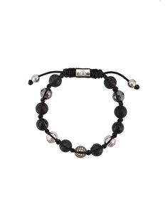 Nialaya Jewelry "браслет с плоскими бусинами из гематита, агата и застывшей лавы"