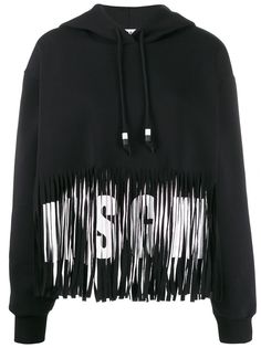 MSGM худи с бахромой и логотипом