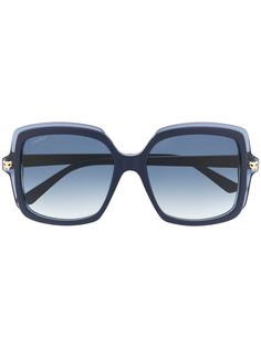 Cartier солнцезащитные очки Pantheré в массивной квадратной оправе