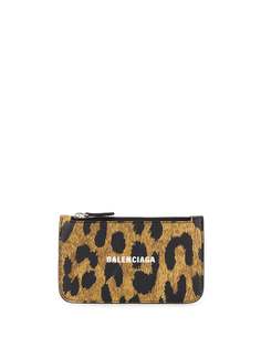 Balenciaga кошелек с леопардовым принтом и логотипом
