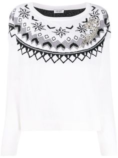 LIU JO джемпер с длинными рукавами с вышивкой